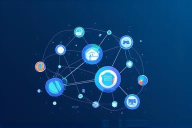 Illustration of linked chain for affiliate marketing