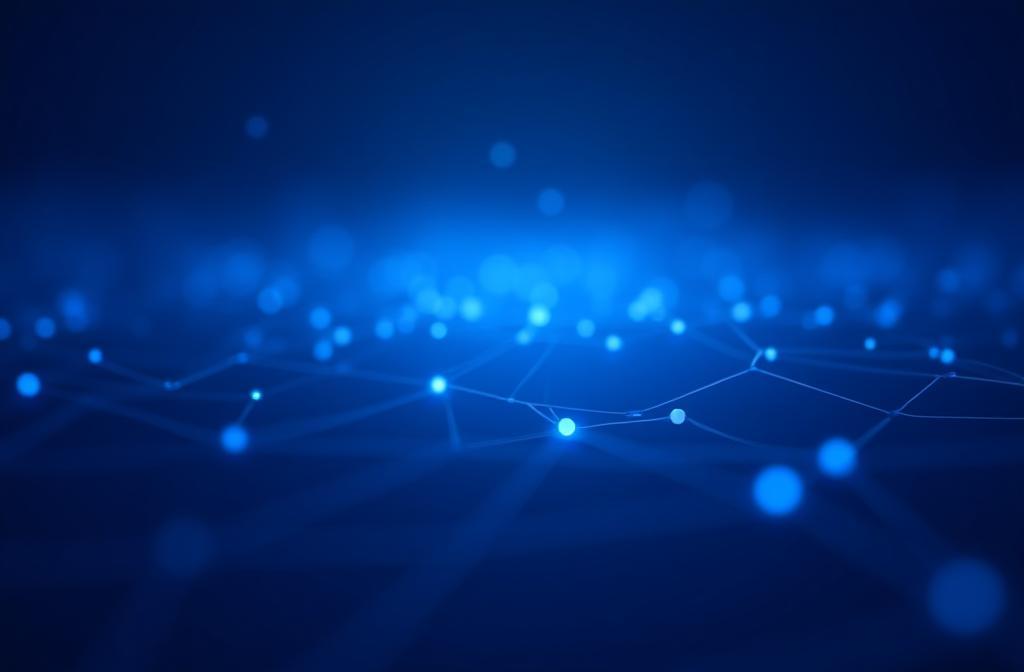 Abstract digital network background with glowing nodes